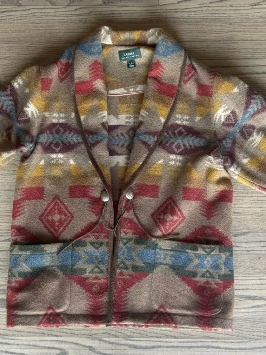 Ralph Lauren Other - Ralph Lauren Unisex Southwest Aztec Navajo Wool Cardigan Jacket Mens Sz L 90s